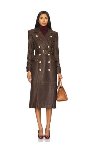 Celina Leather Trench Coat in Brown. - size L (also in M) - L'AGENCE - Modalova