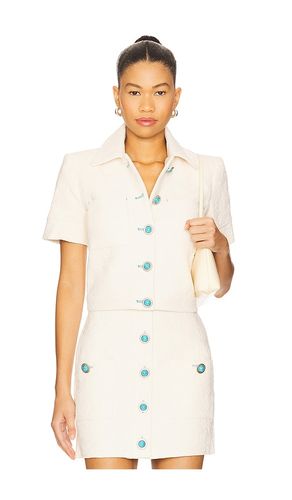 Chita Crop Short Sleeve Jacket in Cream. - size 0 (also in 10, 2, 4, 6, 8) - L'AGENCE - Modalova