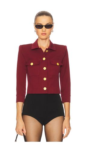 Kumi Cropped Fitted Jacket in Burgundy. - size 0 (also in 00, 10, 12, 2, 4, 6, 8) - L'AGENCE - Modalova
