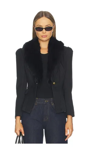 Kaisley Fur Collar Blazer in Black. - size 2 (also in 4, 6) - L'AGENCE - Modalova