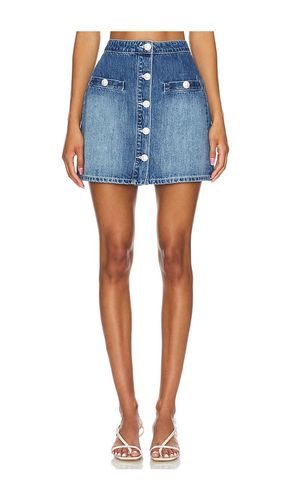 Kris Button Front Mini Skirt in Blue. - size 23 (also in 25, 26, 32) - L'AGENCE - Modalova