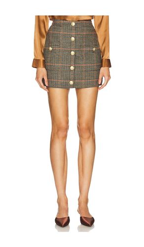 Zander Button Mini Skirt in Brown. - size 0 (also in 00, 10) - L'AGENCE - Modalova