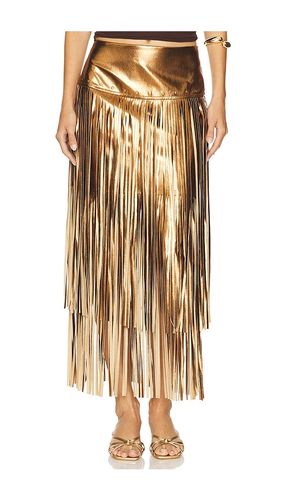 Karolina Stud Skirt in Metallic Gold. - size 0 (also in 2, 4, 8) - L'AGENCE - Modalova
