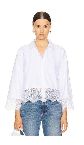 Levo lace trim cropped shirt en color talla L en - White. Talla L (también en M, S, XL, XS, XXS) - L'AGENCE - Modalova