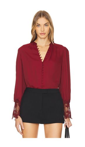 Ava Lace Cuff Blouse in Wine. - size L (also in M, S, XL, XS, XXS) - L'AGENCE - Modalova