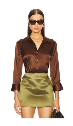 Dani 3/4 Sleeve Blouse in Brown. - size L (also in M, S, XL, XS, XXS) - L'AGENCE - Modalova