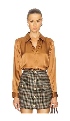 Tyler Long Sleeve Blouse in Metallic Bronze. - size M (also in S, XL, XS, XXS) - L'AGENCE - Modalova