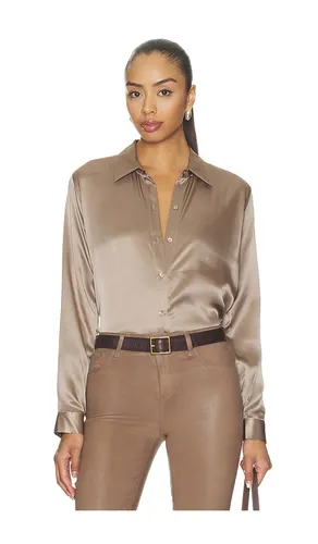 Tyler Long Sleeve Blouse in Tan. - size M (also in S, XS) - L'AGENCE - Modalova