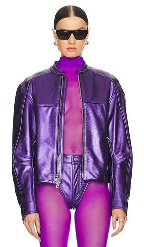 Leather Bomber Jacket in Purple. - size S (also in XS) - LaQuan Smith - Modalova