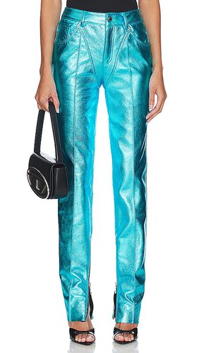 Leather Tapered Pant in Blue. - size M (also in S, XS) - LaQuan Smith - Modalova