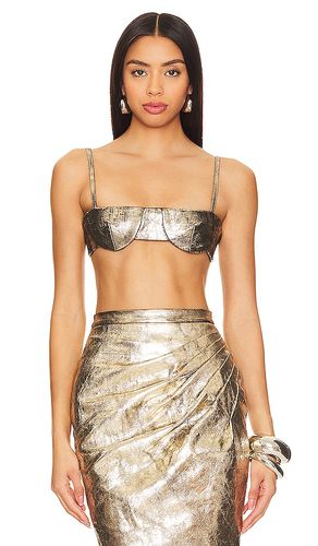 Metallic Leather Bralette in Metallic . - size L (also in M) - LaQuan Smith - Modalova