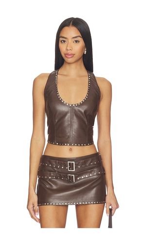 X REVOLVE Liddy Faux Leather Studded Halter Top in . Size S. Also in M, L - LAMARQUE - Modalova