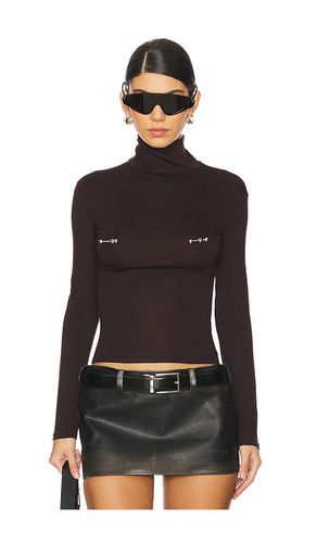 Pierced Turtleneck Top in Chocolate. - size M (also in S, XS) - LADO BOKUCHAVA - Modalova