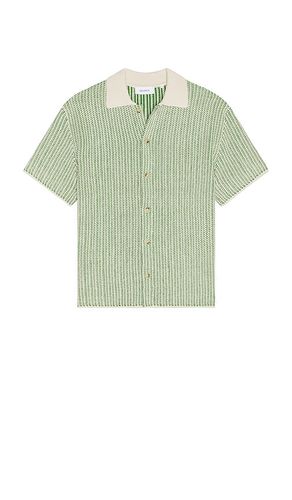 Easton Knitted Short Sleeve Shirt in Green,Cream. - size M (also in S) - Les Deux - Modalova