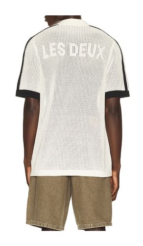 Logo Grid Knitted Polo in Ivory. - size L (also in M, S, XL/1X) - Les Deux - Modalova