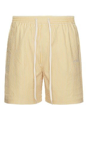 Stan Stripe Seersucker Swim Shorts in Yellow. - size L (also in S) - Les Deux - Modalova