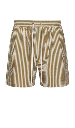 Stan Stripe Seersucker Swim Shorts in Olive. - size M (also in S) - Les Deux - Modalova