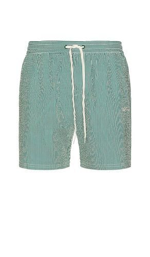 Stan Stripe Seersucker Swim Shorts in Green. - size L (also in M, S) - Les Deux - Modalova