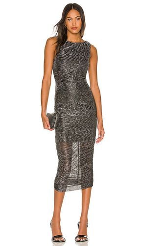 Olivia Pleated Mesh Midi Dress in Charcoal. - size S (also in XS) - Line & Dot - Modalova