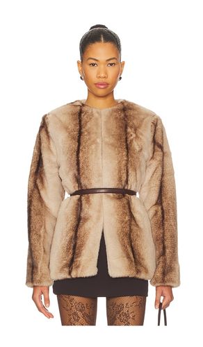 The City Faux Fur Jacket in Brown. - size L (also in M, S, XS) - Line & Dot - Modalova