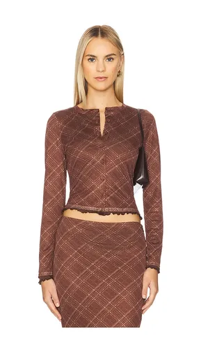 Richard Plaid Button Down Top in Brown. - size M (also in S, XS) - Line & Dot - Modalova
