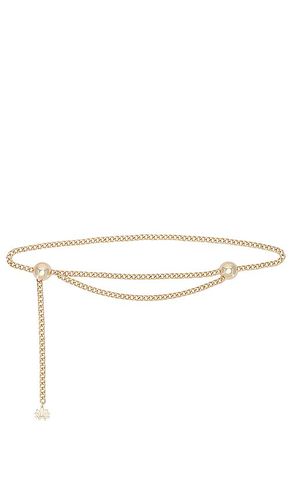 Cinturón logo chain en color oro metálico talla all en - Metallic Gold. Talla all - Lele Sadoughi - Modalova