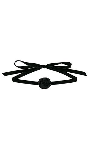 Gargantilla de cinta de seda rosette en color negro talla all en - Black. Talla all - Lele Sadoughi - Modalova