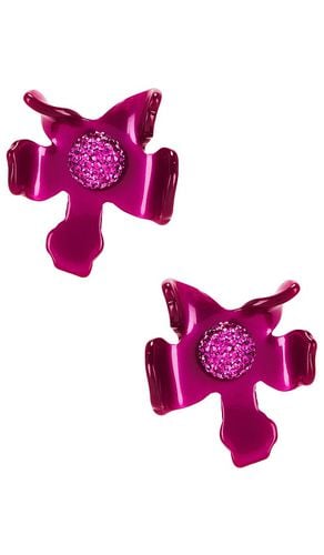 Crystal Lily Button Earrings in - Lele Sadoughi - Modalova