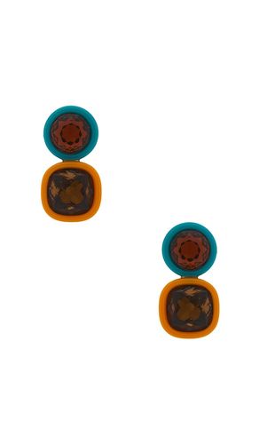 Gem duo earrings in color orange, teal size all - Lele Sadoughi - Modalova
