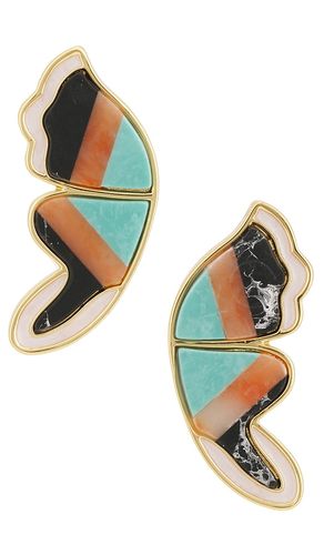 Wild Butterfly Wing Button Earrings in - Lele Sadoughi - Modalova