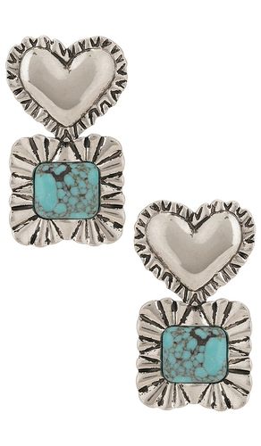 Ruffle Heart Stone Earrings in - Lele Sadoughi - Modalova