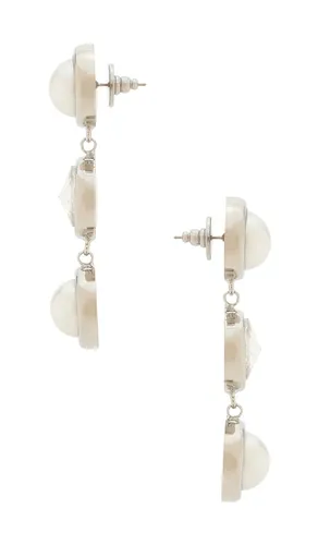Clare Crystal And Pearl Linear Earrings in - LELET NY - Modalova