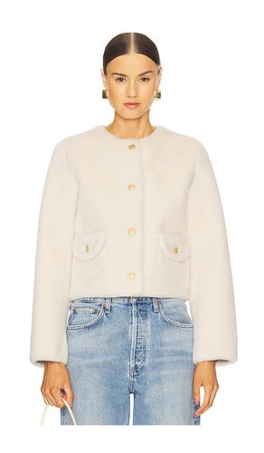 Popelka Faux Fur Jacket in Cream. - size L (also in M, S, XL) - LoveShackFancy - Modalova