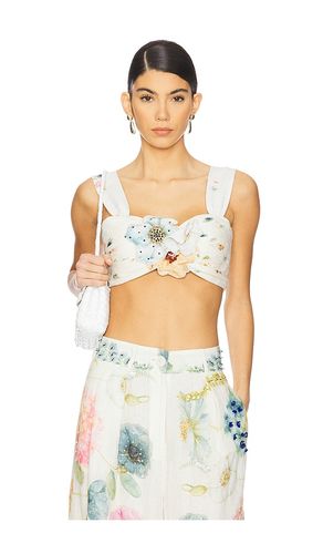 Blossom Belle Pleated Crop Top in Beige. - size L (also in M, S) - LA FUORI - Modalova