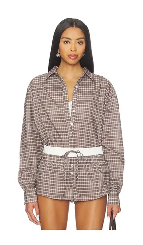 X REVOLVE Nirvana Shirt in Chocolate. - size M (also in S, XL, XS, XXL) - LIONESS - Modalova