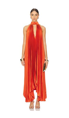 Vestido con cuello halter opera en color naranja talla 10/M en - Orange. Talla 10/M (también en 12/L, 6/XS, 8/S) - L'IDEE - Modalova