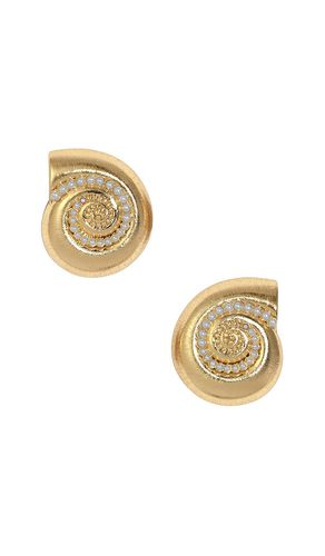 La mer pearl bezel earring en color oro metálico talla all en - Metallic Gold. Talla all - Lili Claspe - Modalova