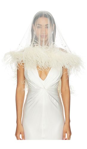 X REVOLVE Tulle Embroidered Short Veil With Feathers in - LaPointe - Modalova