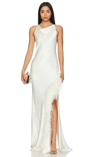 Cowl Neck Gown With Ostrich Feathers in . - size 0 (also in 2, 4) - Lapointe - Modalova