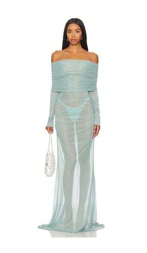 Mesh Off The Shoulder Gown in Blue. - size L (also in M, S, XL) - Lapointe - Modalova