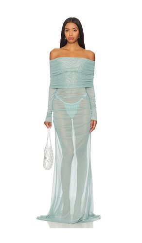 Mesh Off The Shoulder Gown in Blue. - size S (also in XL) - Lapointe - Modalova