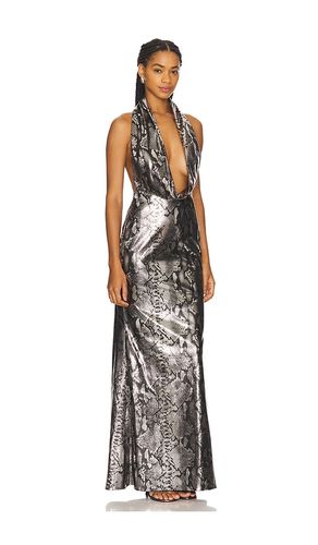 Metal Snake Deep Cowl Neck Gown in . Size 0. Also in 4 - LaPointe - Modalova