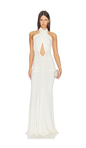 X REVOLVE Jersey Sleeveless Halter Ruched Gown in . Taglia L. Also in M, S - LaPointe - Modalova