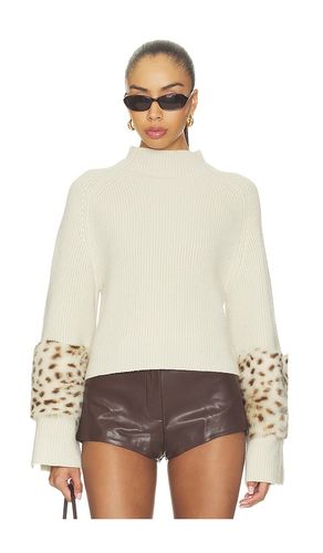 Merino Mock Neck Sweater With Patch in Tan. - size XS (also in S, M, L) - LaPointe - Modalova