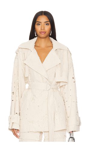 Denim Trench Short Jacket in Ivory. - size L (also in M, S) - Lapointe - Modalova