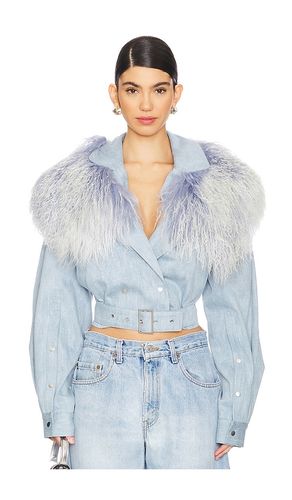 Biker Jacket With Shearling in Denim-Light. - size L (also in S) - Lapointe - Modalova