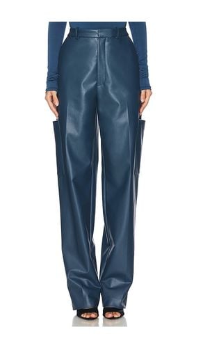 Stretch Faux Leather Tapered Trouser in Blue. - size 0 (also in 2, 4) - Lapointe - Modalova