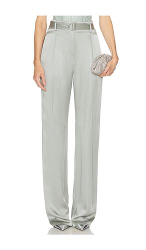 Satin Belted Pant in Metallic Silver. - size 0 (also in 2, 4, 6) - Lapointe - Modalova