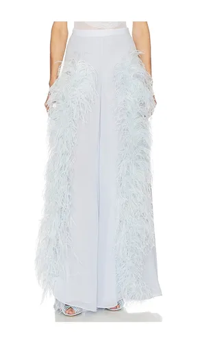 Wide Leg Pant With Feathers in Blue. - size 2 (also in 6) - LaPointe - Modalova