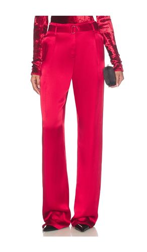 Satin Belted Pant in Red. - size 0 (also in 4, 6) - LaPointe - Modalova